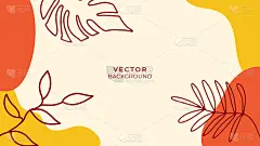 有机背景与花卉和几何元素。社交媒体帖子、移动应用、横幅设计、网页或互联网广告。时尚波西米亚背景。放荡