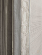 details & textures - Collins Interiors | love this Samuel and Sons trim on the fronts of the drapes.: