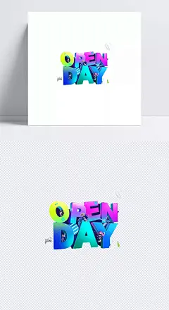 艺术字open day|艺术字,炫彩英文字母,三维,c4d,立体,开放日,接待日,3D,卡通场景,合成素材,创意海报素材,字体元素
