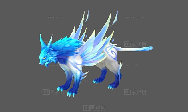 蓝猫，飞行神兽，冰妖，吞云兽，闪电猫 - 动物模型 蛮蜗网