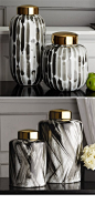 Black White Temple Jars and Vases | Porcelain | Ceramic | A Beautiful Design Trending in HOLLYWOOD at: www.instyle-decor.com/black-white-vases.html Enjoy