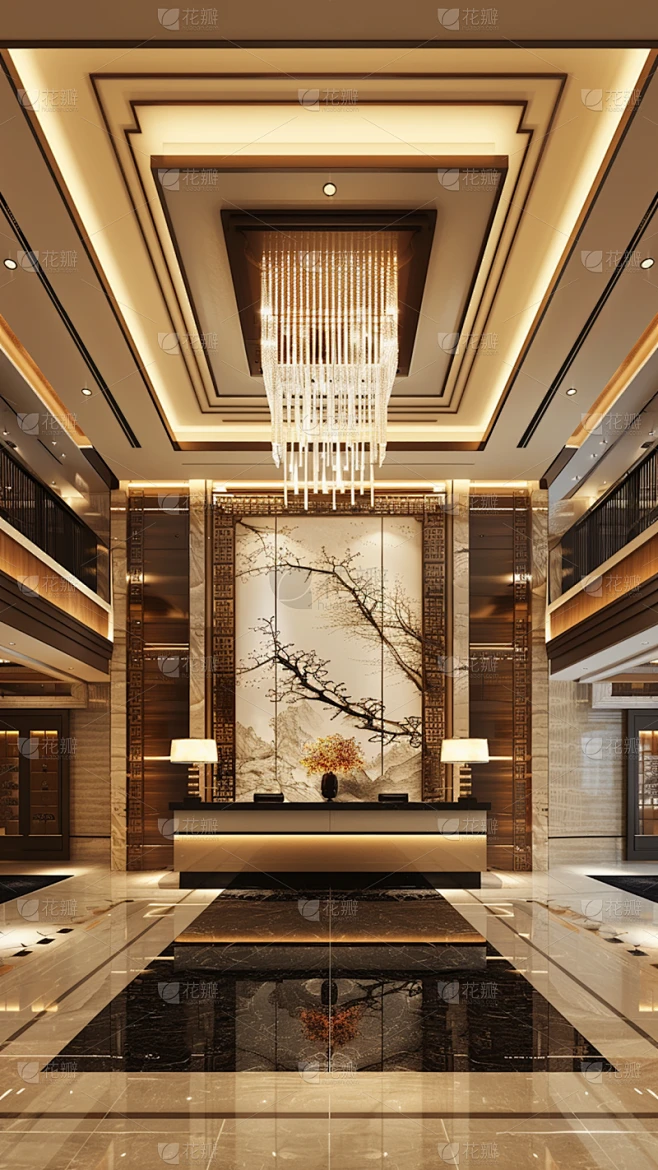 建筑系列通用实景酒店前厅场景图片背景素材素材-花瓣网