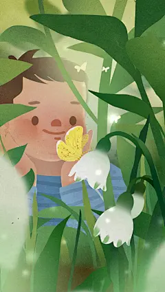 “风来听风，雨来听雨。人生百味，随意就好。”

壁纸 节气 儿童画 插画 夏天 赏花