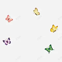 卡通彩色精美蝴蝶矢量图 平面电商 创意素材