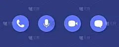 Video call icon set. Buttons design for video conf