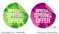 special spring offer stickers...