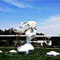 大型玻璃钢雕塑定制景观户外公园林切面兔子商场美陈卡通装饰摆件-淘宝网