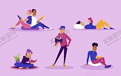 看书 【酷图网】阅读,看书,读书,精神粮食,书本,世界读书日,知识,文化,文学,图书,学习,书籍,图书馆,卡通人物