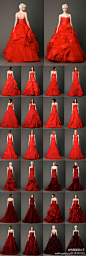 Vera Wang Spring 2013 婚纱系列。不同层次的红~一样效果的美~~（图来自互联网）[微时尚精品帐号]想学混搭秘笈，就关注@我是混搭女王
