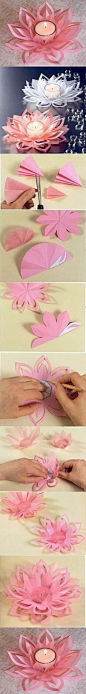 DIY Paper Lotus Candlestick | iCreativeIdeas.com Like Us on Facebook == https://www.facebook.com/icreativeideas: 