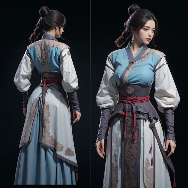 AI古风武侠角色插画素材 国风人物服装设计 影视游戏角色概念设定-淘宝网-花瓣网