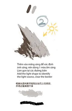 【绘画教材】简单4步画出岩石的材质效果