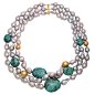 Grey Pearl & Turquoise Necklace