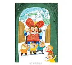 儿童插画超话 来自两位国内画家的作品，Zhao Guangyu和WangYing，画的是《怪国王》，图片来自Behance. ​ ​​​​