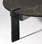 American Modern Cocktail Table in Cerused White Oak with Vanilla Noir Caesarstone Top For Sale