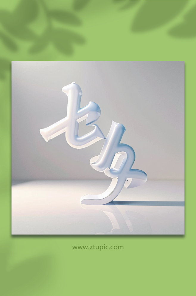 AI数字艺术七夕立体字体设计艺术字模型
