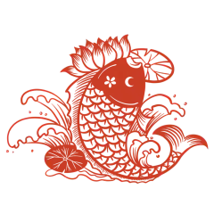 红包手绘高端创意国风锦鲤水彩素材