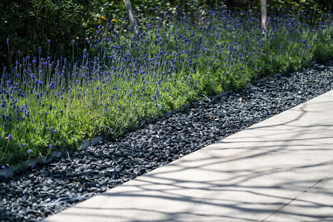 中海戈雅园现代典雅展示区园路截水沟植物卵石景墙景观设计sed新西林