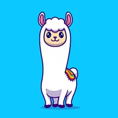 卡通羊驼表情包彩虹尾巴的可爱形象