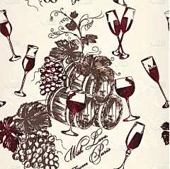 漂亮的无缝矢量壁纸设计在复古风格与