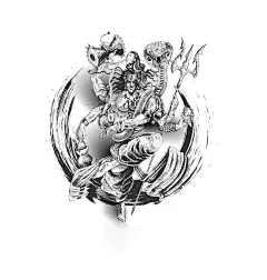 大黑天 - 幸福蛇神节 大神王 - 海报，手绘草图矢量插图。