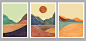 Mid century modern minimalist art print. Premium Vector