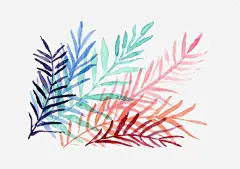 草免抠素材_新图网 https://ixintu.com 多彩小草 手绘 水彩 红色小草 蓝色小草