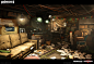 Wolfenstein 2: Conspiracy Room, Dan Mihaila : This is one of my dearest pieces, that I had the chance to work on during the production of Wolf 2. 
I was responsible for blocking out the space prior to the mocap shoot, based on concept, then took it into a