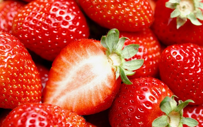 1680x1050草莓 红色  水果 新...