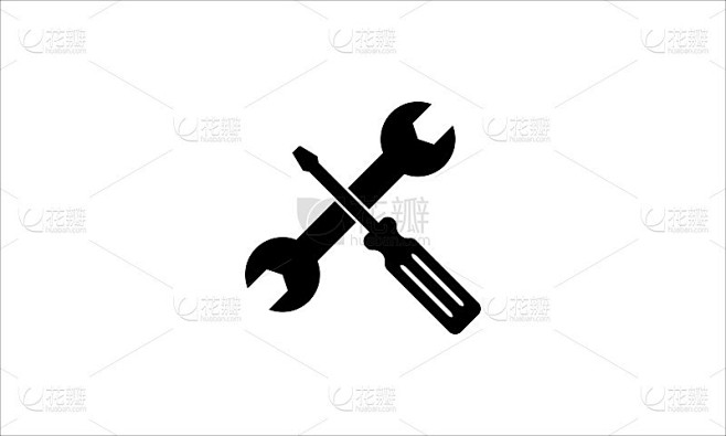 扳手和螺丝刀图标矢量标志设计模板