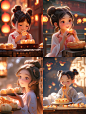 NJ_A_little_girl_eating_moon_cakes_Chinese_Chinese_lig_5fdf70d9-735c-455c-aae7-69216cb4a7fa