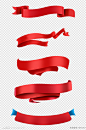 红色的飘彩带丝带促销标签标题框文本框素材