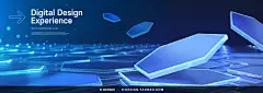 20款数字科技3D立体几何科幻banner轮播图横幅海报设计ps分层素材