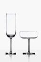 Horizon / Cristal de Sèvres / 2016 : Collection designed for bars, composed of 11 glasses, a carafe and an ice bucket.-Ligne de bar composée de 11 verres, d'une carafe et d'un seau à glace.