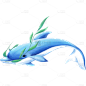 小清新动物海豚组合插画元素