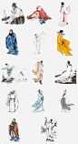 古人古代人物孔子李白PNG免抠素材-众图网