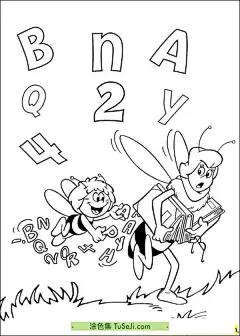 11张《小蜜蜂奇遇记》振兴蜜蜂王国小蜜蜂玛雅卡通涂色图片！ | 涂色集，涂色画打印大图 : 《小蜜蜂奇遇记》是一部经典的日本动画片，也被称为《小蜜蜂寻亲记》或《昆虫物语みなしごハッチ》。这部动画讲述了一只小蜜蜂在蜜蜂王国遭到大黄蜂袭击后，与母亲失散的故事。小蜜蜂被哈妮妈妈救出并抚养长大，但在一次偶然的机会中，他得知了自己的真实身份 11张《小蜜蜂奇遇记》振兴蜜蜂王国小蜜蜂玛雅卡通涂色图片！
