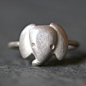 细小的美好 纽约原创设计师Michelle 纯银小象戒指 预订