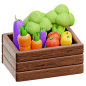 Vegetable Basket 3D Illustration