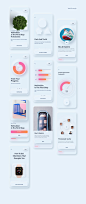 Skeuomorph Ui Kit : Introducing the Skeuomorph Ui Kit.Skeuomorph is 60 screens with unique elements in minimal style. Super futuristic palette and shadows bring a dash of realism in a new way Include 6 categories: Register, walkthrough, chart, e-commerce,