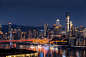 重庆滨水城市风光 夜景全景 摩天大楼 都市天际线 著名景点 解放碑中央商务区摄影照片