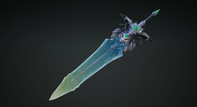 Frozen Blade, Mathis Nowak : The lollipop of Destruction has arrived! I wanted to try a more stylised approach to a sculpted weapon, while using generated PBR materials. The end result is in real-time.