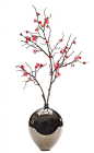 Natural Decorations, Inc. - Plum Blossom Fuchsia Teardrop Bronze Glaze Vase KF220 $218 36 x 19