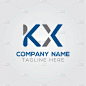 initial alphabet kx logo design template abstract