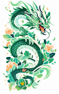 数字艺术龙插画背景素材图片