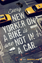 every new yorker on a bike is one not in a car #采集大赛#