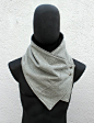 Unisex scarf. Men and women cowl. Grey houndstooth wool with metalic snaps .Modern, chunky and cozy. Mens winter. Husband gift.
