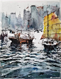 Maximilian Damico的水彩风景画作 ​​​​