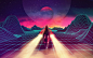 General 2551x1596 New Retro Wave synthwave 1980s neon car retro games