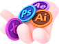 AI、PS、AE小手卡通3D立体手势 PNG高清免抠图